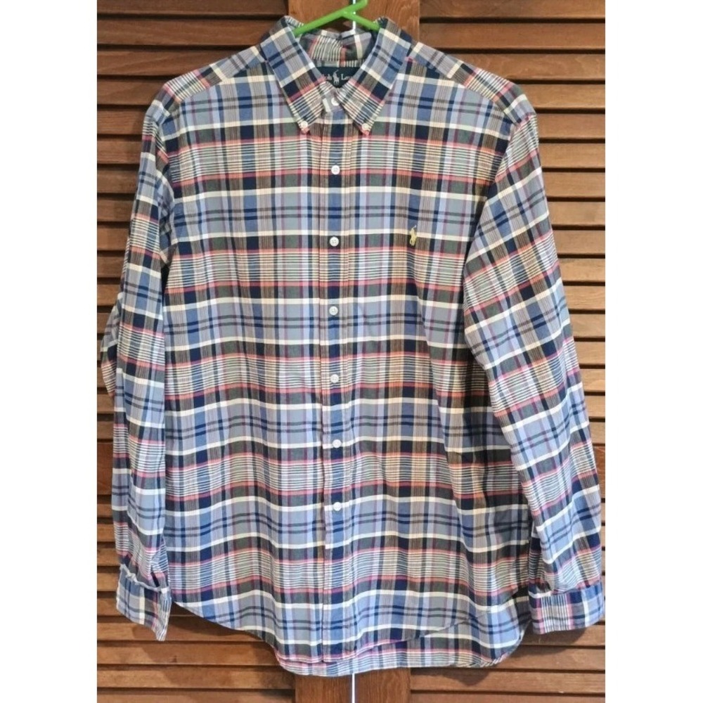 Ralph Lauren Classic Fit Shirt L Plaid Multicolor Long Sleeve Mens